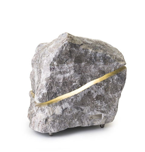 Floor lamp - SIDELONG - Essenze di Luce - stainless steel / marble / natural stone