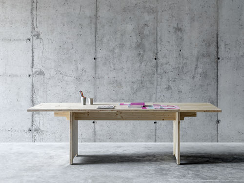 Contemporary table - TINO - Fioroni Design - oak / larch / rectangular