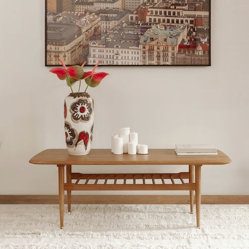 Contemporary coffee table - FOX TECKEL  - 366 Concept - solid wood / solid wood base / ash base