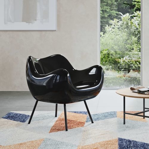 Contemporary armchair - RM58  - 366 Concept - composite / glass / black