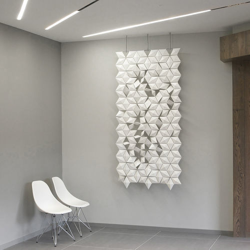Wall decorative panel - FACET  - Bloomming - for partition wall / 3D / white