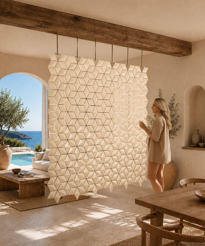 Bronze room divider - Facet - Bloomming - for domestic use / beige / paintable