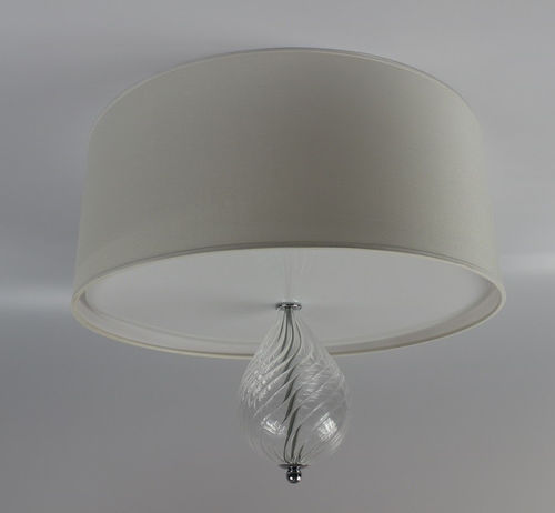 Contemporary ceiling light - M020 - IPSILON PARALUMI - round / glass / fabric