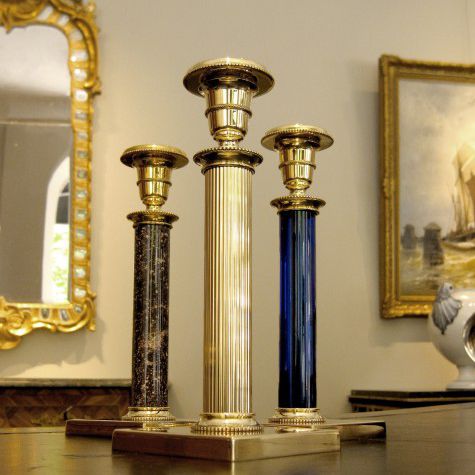 Polished brass candle holder - THE JUBILEE - SKULTUNA - marble