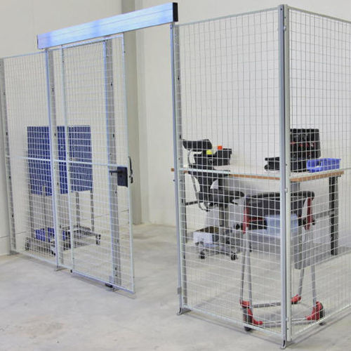 Removable partition - SEPARA - AMGE industrie - modular / aluminum / metal wire