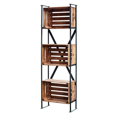 Contemporary shelf - 3 CRATES - NOODLES NOODLES & NOODLES CORP. - wooden / steel