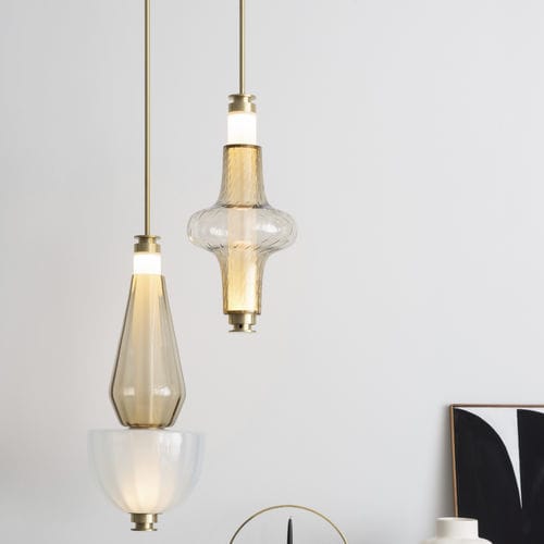Pendant lamp - LUNA KALEIDO - Gabriel Scott - glass / contemporary / corded