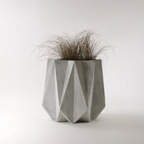 Fiber-reinforced concrete planter - KRONEN 65 GREY CONCRETE - Adam Christopher Design - contemporary / for public space / outdoor