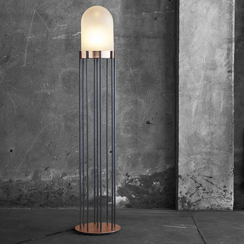 Floor-standing lamp - DOME - MINGARDO - iron / blown glass / contemporary