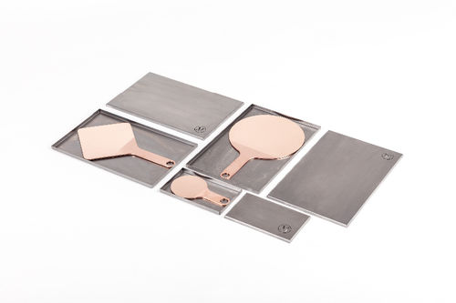 Table mirror - SHAPES - MINGARDO - contemporary / polished copper / copper-colored
