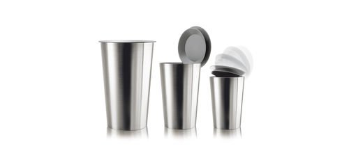 Kitchen trash can - eva solo - stainless steel / with lid