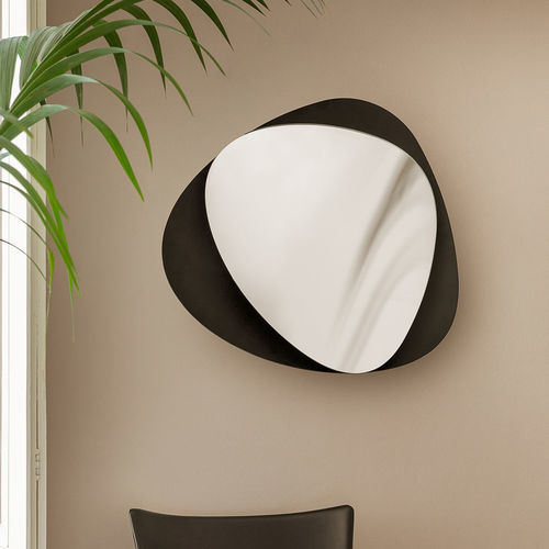 Wall-mounted mirror - Colombina - ALESSI S.P.A. - contemporary / steel / black