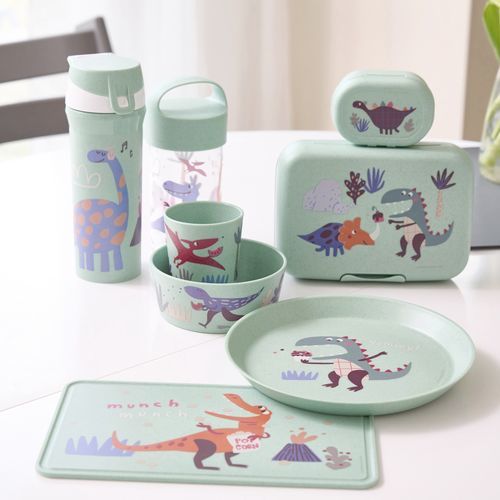Flat plate - CONNECT REX - Koziol - round / thermoplastic / patterned