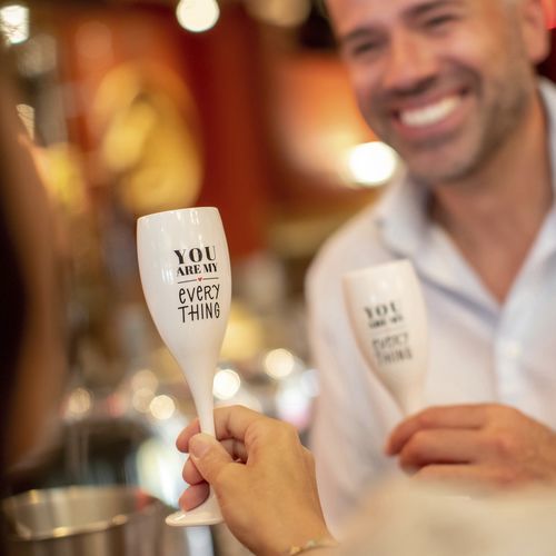 Recycled plastic champagne flute - CHEERS No. 1 YOU ARE MY - Koziol - commercial