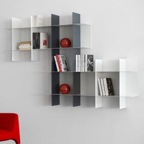 Modular bookcase - INNESTO - MEME DESIGN - wall-mounted / contemporary / commercial