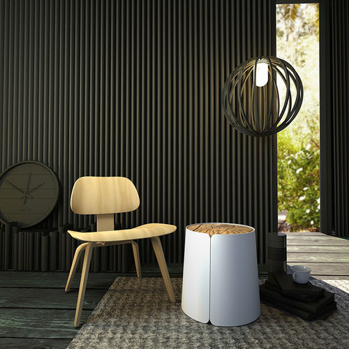 Contemporary side table - BOBINO - MEME DESIGN - wooden / metal / metal base