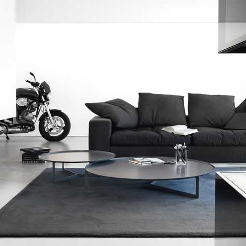 Contemporary coffee table - MEME DESIGN - steel / steel base / round