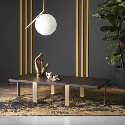 Contemporary coffee table - Inn Privé - MEME DESIGN - oak / metal base / rectangular