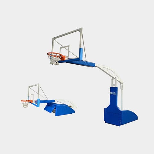 Interior basketball goal - Iberus - LAUSIN Y VICENTE S.L. - folding / wheeled / steel