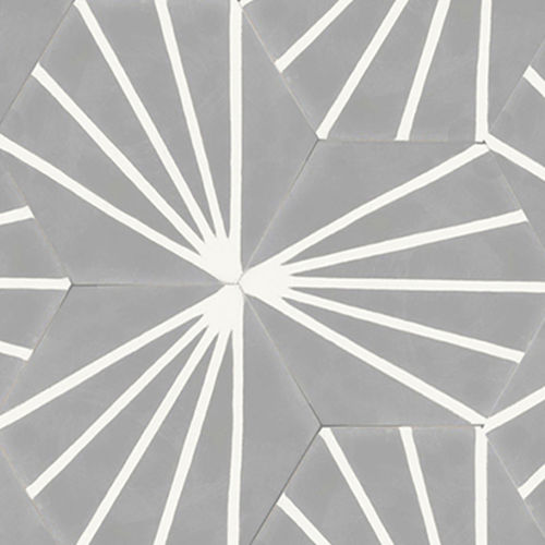 Marble dust hexagonal tile - 8600 - New Terracotta - cement / matte finish / smooth
