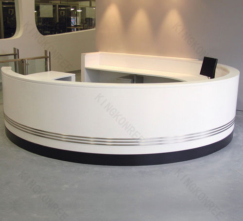 Semicircular reception desk - KKR KINGKONREE - acrylic / Solid Surface