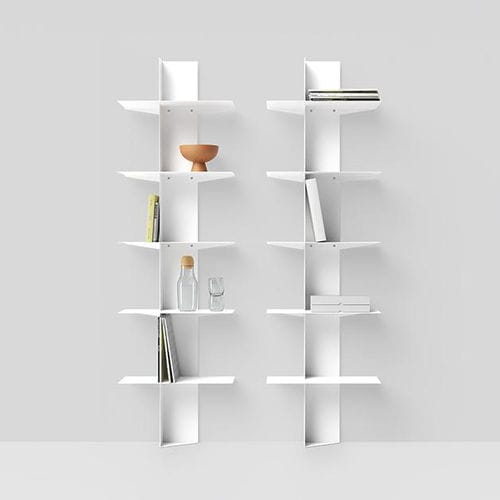 Wall-mounted bookcase - LIFT - pezzani home collection - contemporary / steel / white