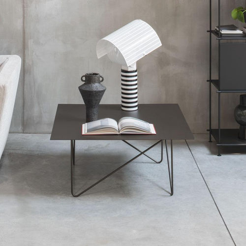 Contemporary coffee table - SHAPE - pezzani home collection - laminate / steel base / rectangular