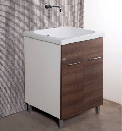Free-standing washbasin cabinet - CORALLO-60 - LMC srl - wooden / ceramic / contemporary