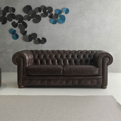 Chesterfield sofa - AMERIGO - egoitaliano - leather / brown / 2-person