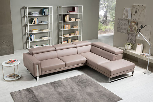 Corner sofa - REGINA - egoitaliano - contemporary / leather / metal base