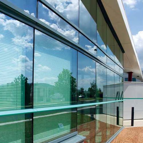 Aluminum and glass curtain wall - SEMI - ADEN METAL - glass / high-resistance