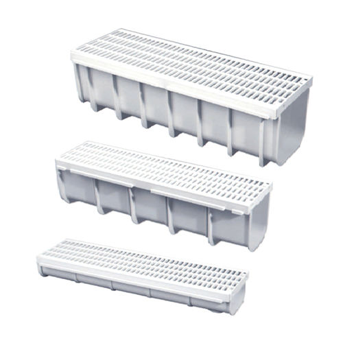 Drainage channel with grating - Edilkomp - polypropylene / for swimming pool