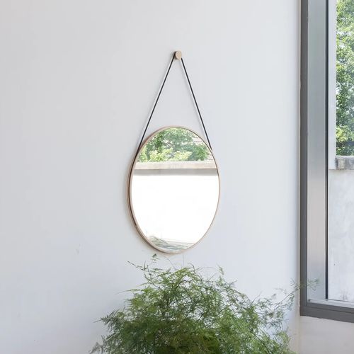 Wall-mounted mirror - SCHNEIDER     - OBJEKTE UNSERER TAGE - contemporary / round / ash