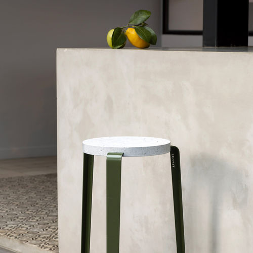 Contemporary bar stool - BIG LOU VENEZIA - TIPTOE - plastic / made from recycled materials / powder-coated steel base