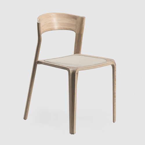 Contemporary chair - PRIMUM - MS&WOOD - mesh / oak / solid wood