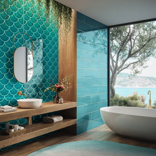 Ceramic tile - LAPWING A916 - AcquarioDue - high-gloss / indoor / bathroom