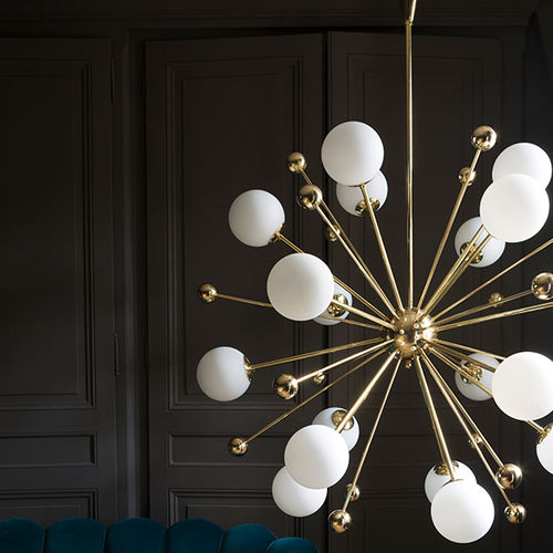 Contemporary chandelier - 01 VERSION 1 - MAGIC CIRCUS EDITION - blown glass / polished brass / brass