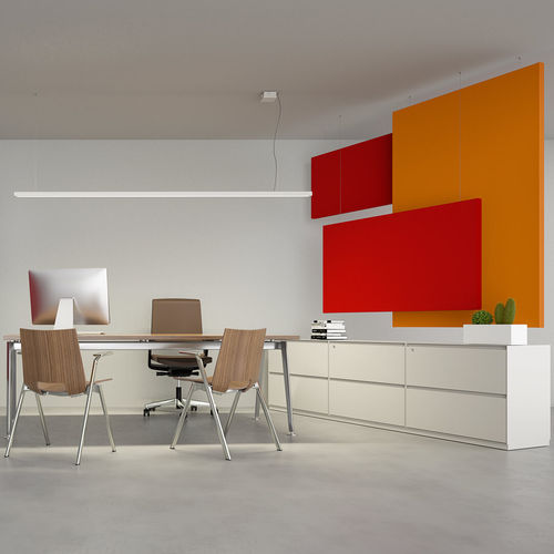 Ceiling acoustic panel - FLAG - Caruso Acoustic - hanging / fabric / metal