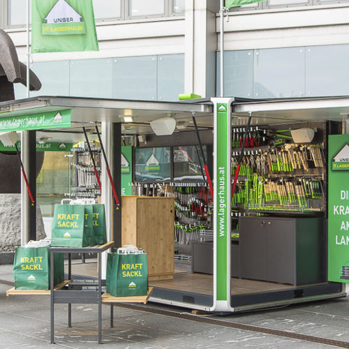 Solar-powered kiosk - CUBOX POP-UP - HBT Energietechnik e.U. - commercial / outdoor / indoor