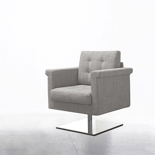 Contemporary armchair - TILADY  - Felis s.r.l. unipersonale - fabric / chromed metal / gray