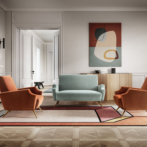 Contemporary sofa - LIZZIE - Felis s.r.l. unipersonale - fabric / with removable cover / with armrests