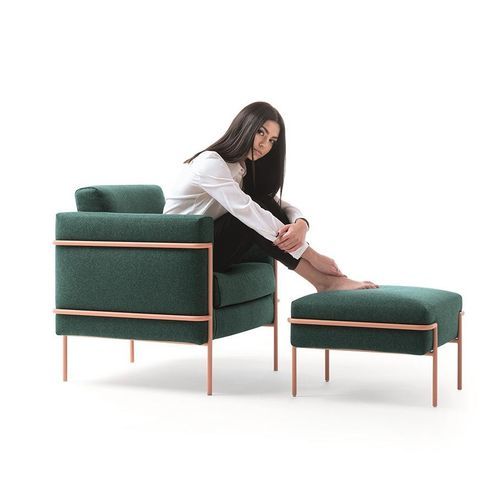 Contemporary armchair - ICON - Felis s.r.l. unipersonale - fabric / particle board / metal