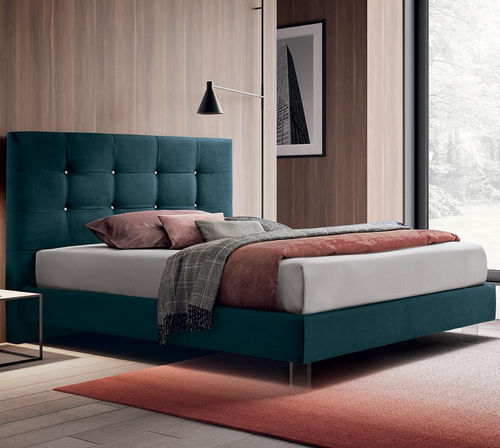 Double bed - DENNIS - Felis s.r.l. unipersonale - contemporary / upholstered / with headboard