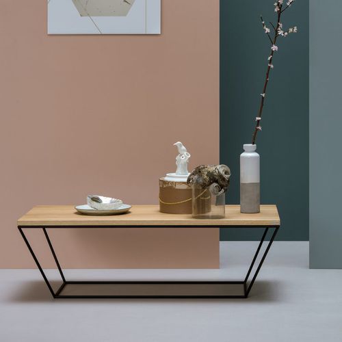 Scandinavian style coffee table - ALBINO - take me HOME. - oak / lacquered MDF / metal