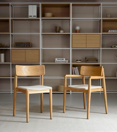 Scandinavian design armchair - DANTE - take me HOME. - cotton / plywood / linen