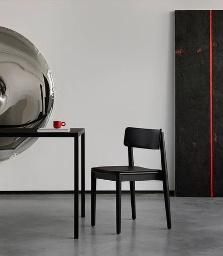 Contemporary dining chair - DANTE - take me HOME. - indoor / plywood / synthetic leather