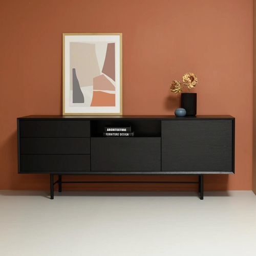 Minimalist design TV cabinet - AURORA NISKA - take me HOME. - with concealed cabling / with DVD player shelf / 2 doors