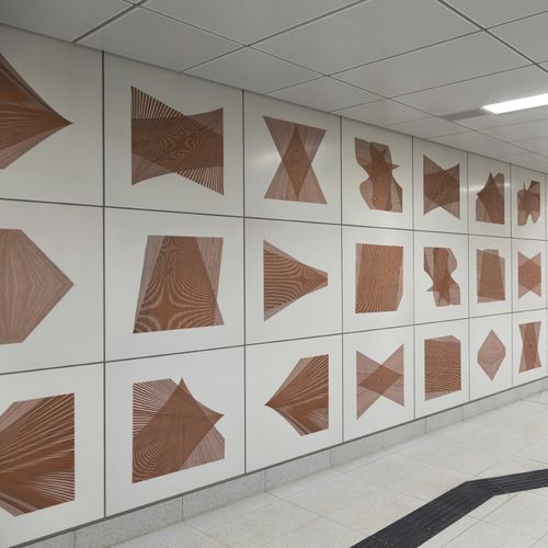Ceramic wall-covering - STATION WEHRHAHNLINIE DUESSELDORF, GERMANY - m&r Manufaktur GmbH - interior / exterior / textured