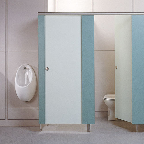 Stainless steel washroom cubicle - BASSO - Washroom Washroom Limited - MDF / toilet / for public building