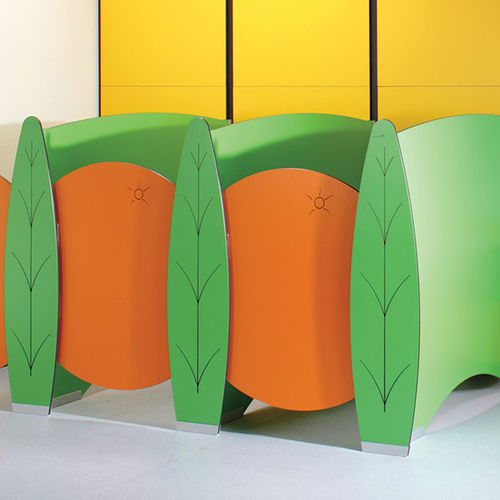 Stainless steel washroom cubicle - FRUTTI  - Washroom Washroom Limited - laminate / toilet / kindergarten